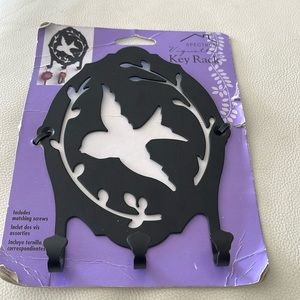 Spectrum Vignette Black Metal Bird Key Rack with Matching Screws